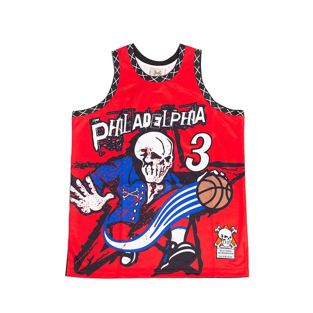 BRAND X PHILADELPHIA THE ANSWER BASKETBALL JERSEY (RED)