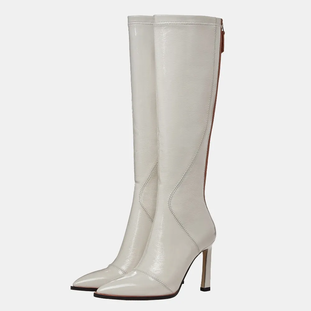 Women Knee High Boots Genuine Leather